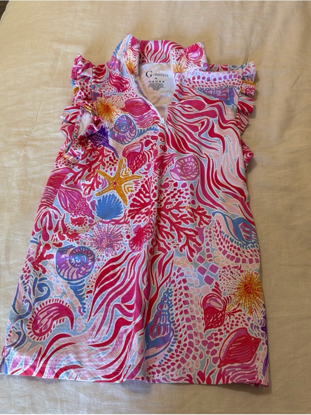 G-Lifestyle Vibrant Pink Zip-Up Top